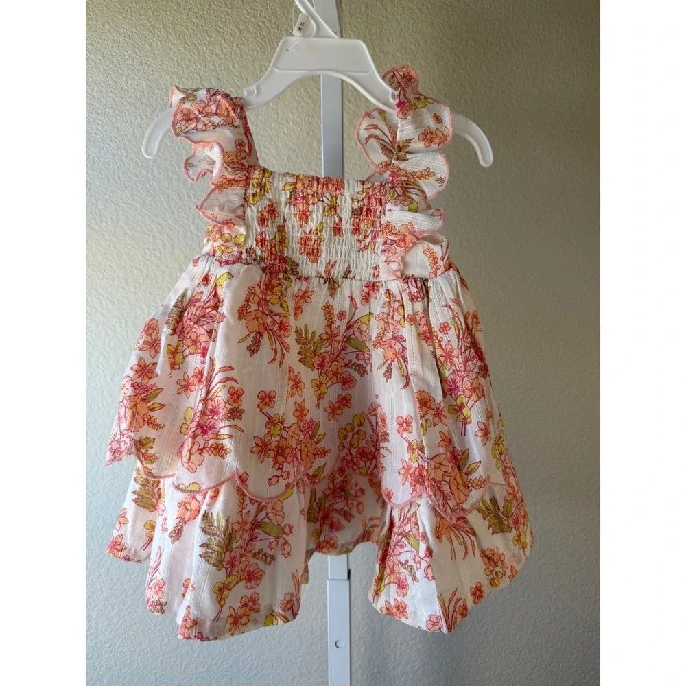 Jason Wu Baby Girl Floral Tiered Dress with Matching Purse White Pink 12M NWT - Picture 3 of 8